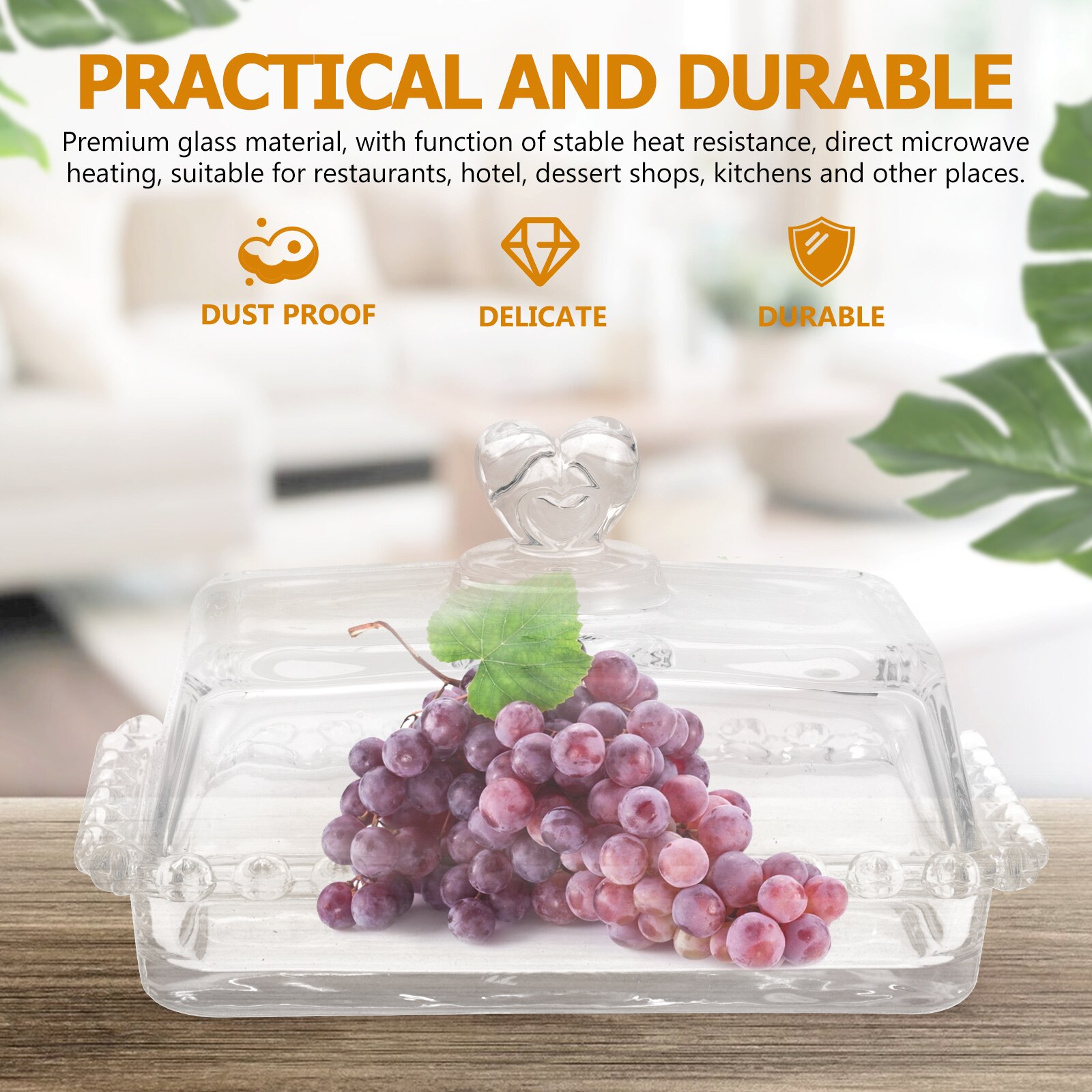 Transparent Butter Storage Tray Exquisite Butter Tray Butter Holder with Lid