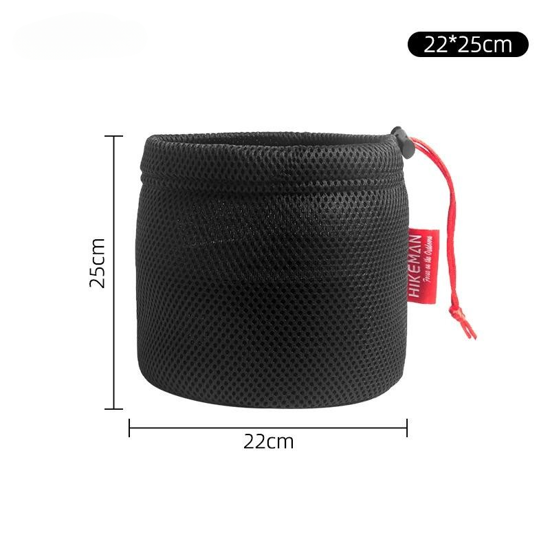 draussen Camping Topf Aufbewahrung tasche tragbare Picknick Kochgeschirr Aufbewahrung tasche Sandwich Gittergewebe Kordel zug Tasche draussen Herde Zubehör: Licht Grau