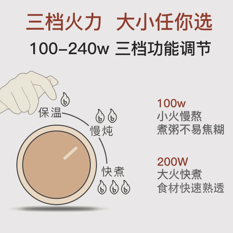 22%,1L Folded Food grade Silicone slow cooker portable cooking pot Mini pot Travel electric cooker 3gear adjustment 100-240V