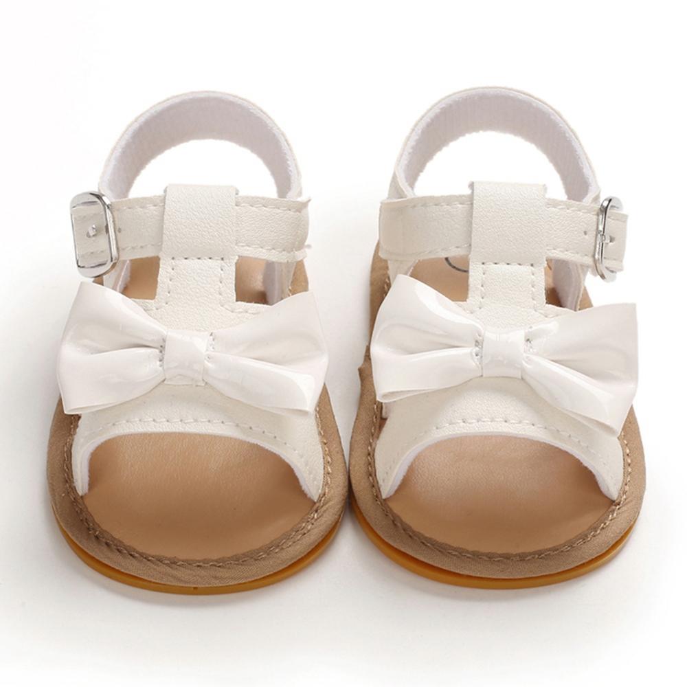 Été bébé filles Bow PU cuir fond souple bambin sandales 0-18 M: W / L 3