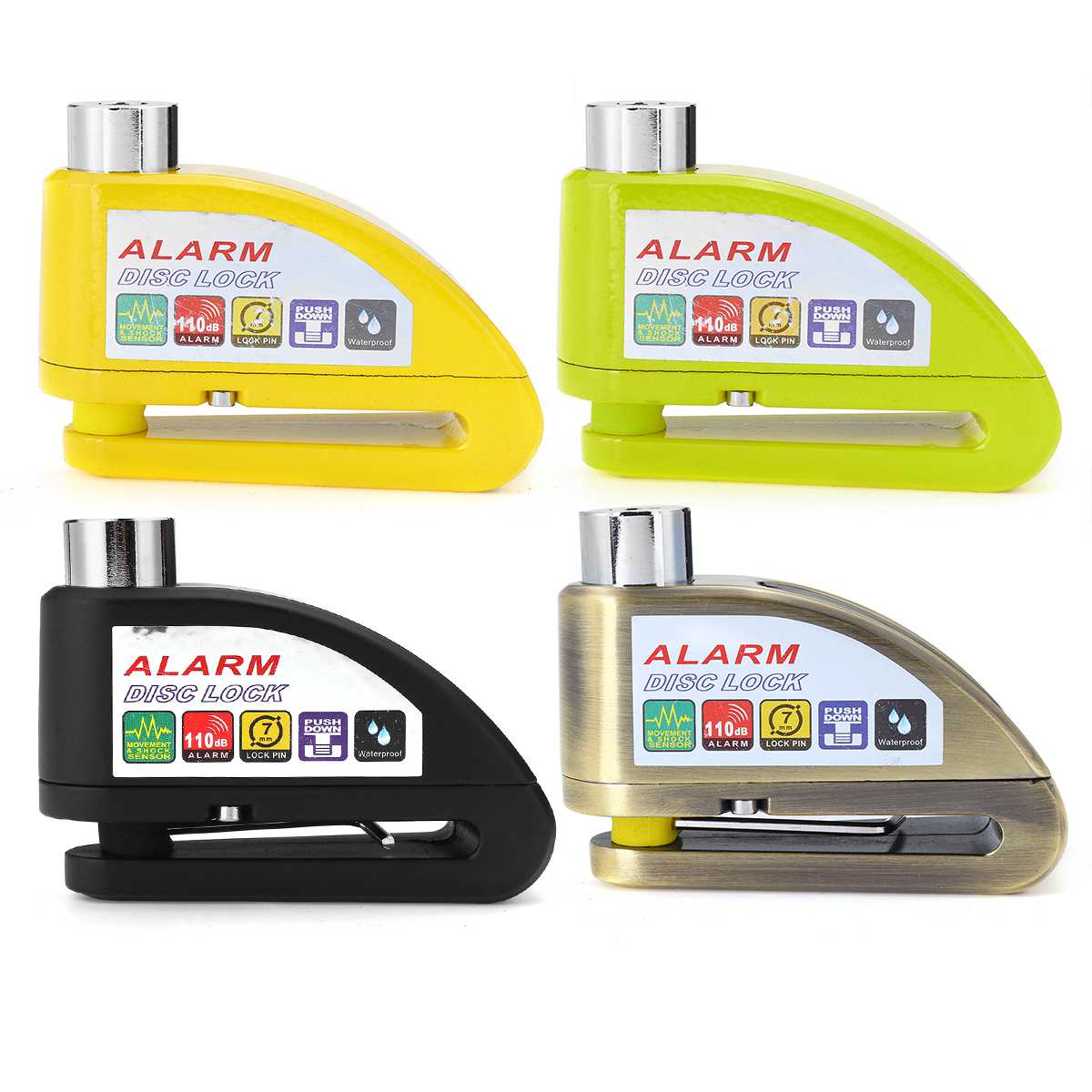 Motorfiets scooter beveiliging antidiefstal wiel schijfrem slot alarm kit 2m/6ft herinneringskabel alarm slot fiets rem tas