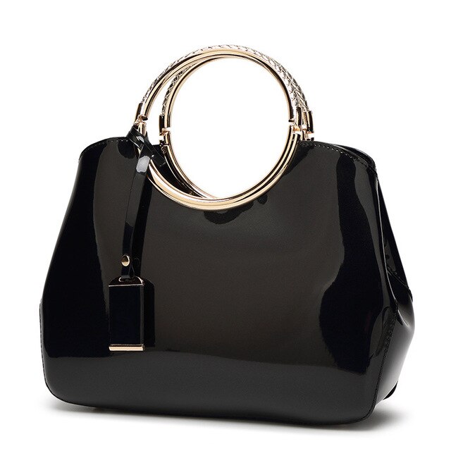 Bekende merken damestassen damestassen lakleer dames crossbody messenger schoudertassen bolsa feminina: Zwart
