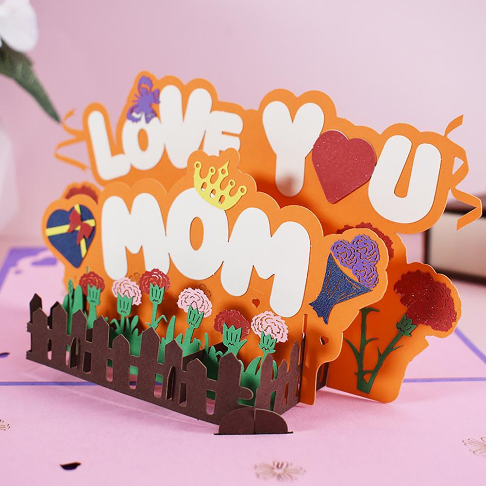 Carte de vœux créative 3D pour la fête des mères, jolie carte de vœux, DIY