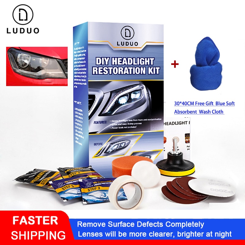 Luduo Koplamp Opknappen Reparatie Koplampen Restauratie Kits Voor Polish Cleaner Renoveren Plakken Wassen Bleekmiddel Reparatie Met Doek
