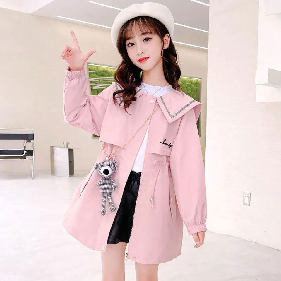 Nuovo 2022 primavera autunno bambini ragazze capispalla colletto rovesciato giacca per ragazze cappotti abbigliamento per bambini ragazze da 8 a 12 abbigliamento moda ragazza