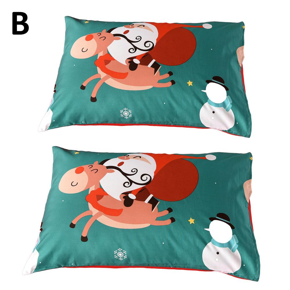 3D Cartoon Bedding Sets Merry Christmas Santa Claus Bedclothes Duvet Quilt Cover Bed Sheet 2 Pillowcases Year for Famil: 2pc 50x70cm
