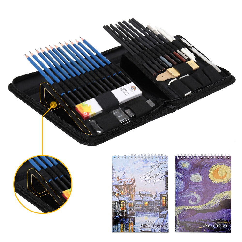 42Pcs Painting Art Sets Shcool Office Home Sketch Drawing Pains Set Graphite Sketch Pens Sketchbook For Drawing Art Supplies Kit