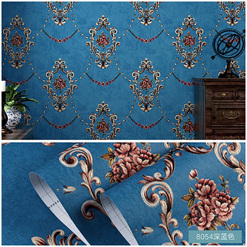 Roll Behang Retro Amerikaanse Pastorale Niet-geweven Stof Zelfklevende Behang Verdikte Slaapkamer Woonkamer Behang W154: 8054 / 2mx53cm