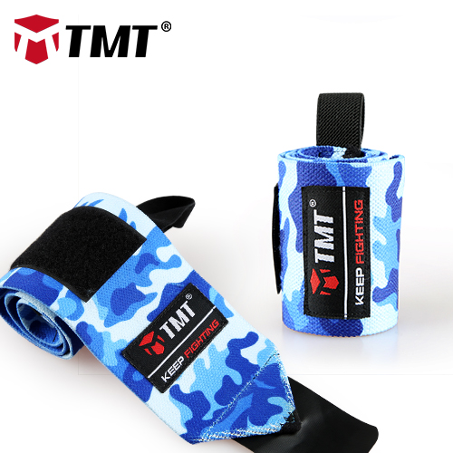 TMT Dragonne Poids Levage Bandage Main Crossfit Haltère Haltérophilie Poignet Bracelet Sport Bandage Formation Sécurité: Blue