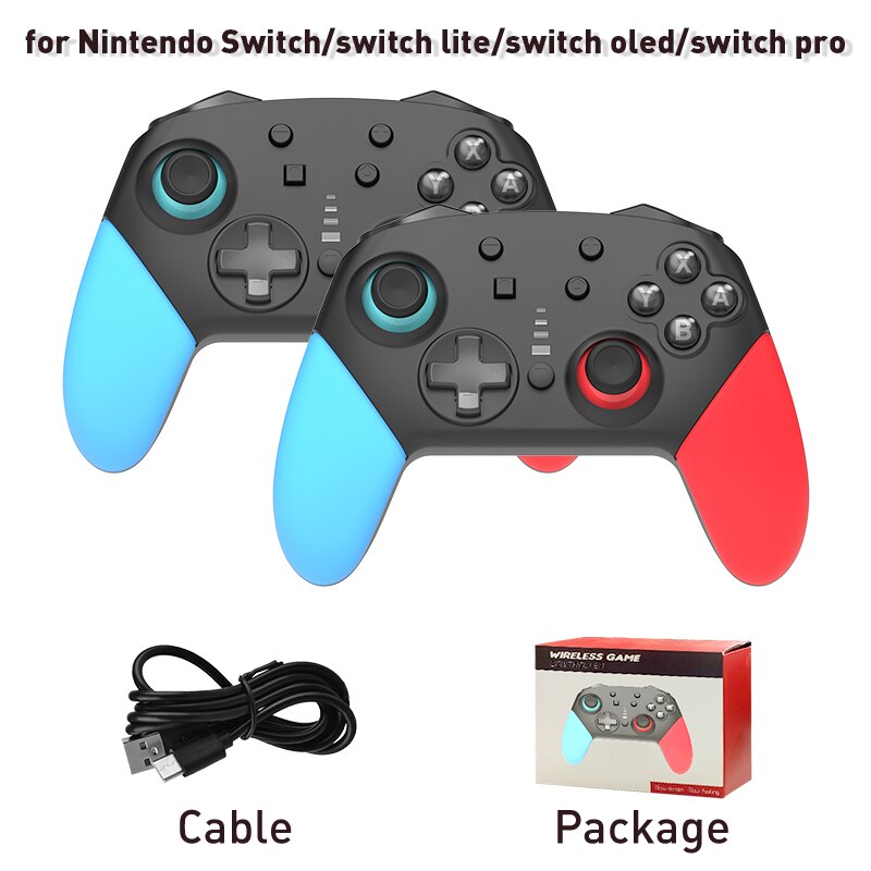 Compatibile con Controller Wireless DATA FROG-Gamepad compatibile con Bluetooth multifunzione Nintendo Switch per Switch Pro/Lite: 2PCS RD BU