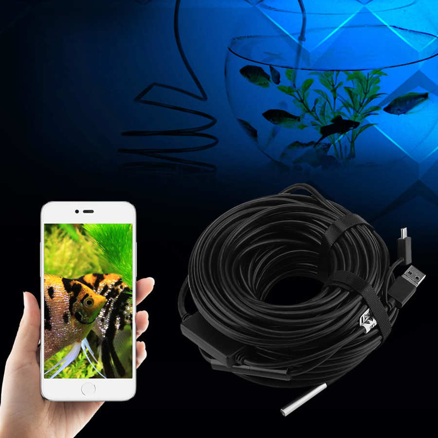 Endoskop kamera 20m kabel 5.5mm usb endoskop med 720p hd vandtæt kamera til android pc rør bilinspektion