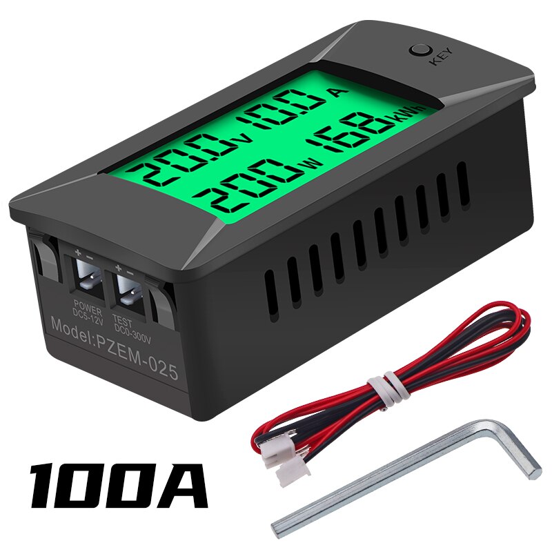 Dc 0-300v 300a voltmeter amperemeter bilbatteri testare kwh el energi spänning effektmätare monitor 12v 24v 48v 96v +  shunt: Pzem -025 100a