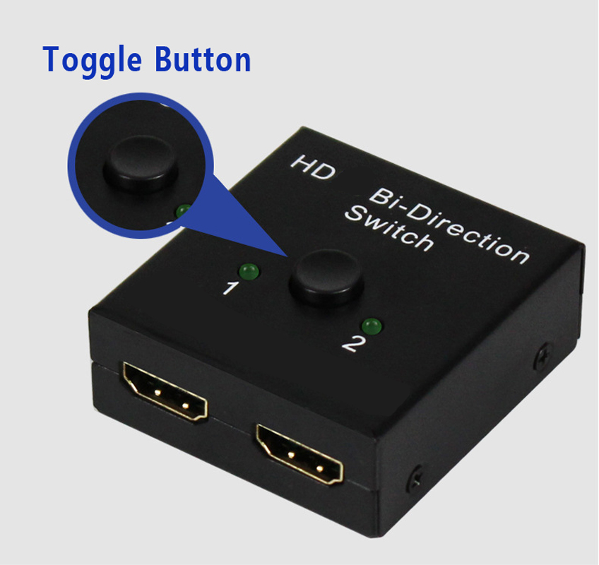 4K HDMI-compatible Switch 2 Ports Bi-directional Manual 2x1 1x2 Adapter Supports 4K FHD Ultra 1080P for Projector PS4/3 TV Box