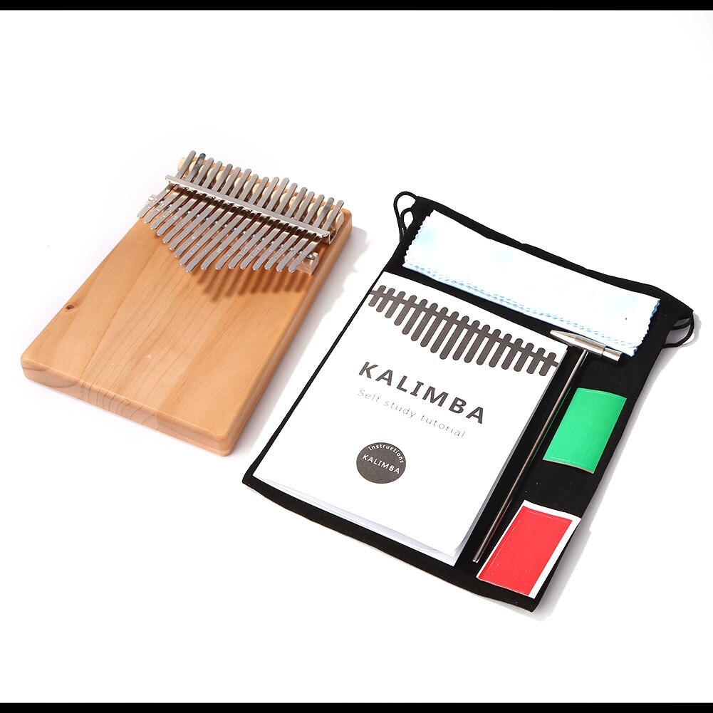 Grenen 17 Toetsen Kalimba Muziekinstrument Duim Piano Mbira W/Sticker Opbergtas Voor Muziek Liefhebbers Spelen Accessoires