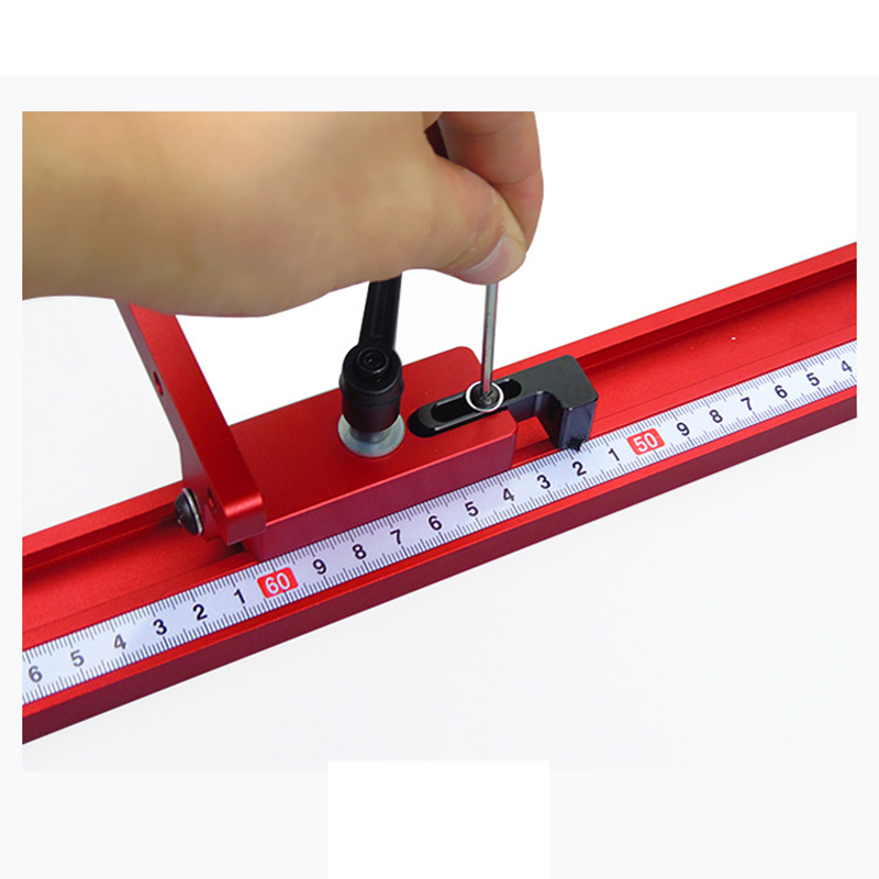 Flip Stop Aluminium Mijter T-Track Stop met Verstelbare Schaal Mechanisme voor 45mm T-track Standaard T slot Mijter Track Stopper