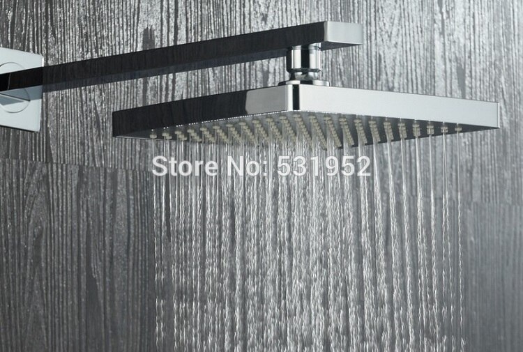 8" Square Showering Shower Head Replacement ABS Plastic Shower Head Rainfall Bathroom Bath Mixer Faucet Tap Chromed Finish