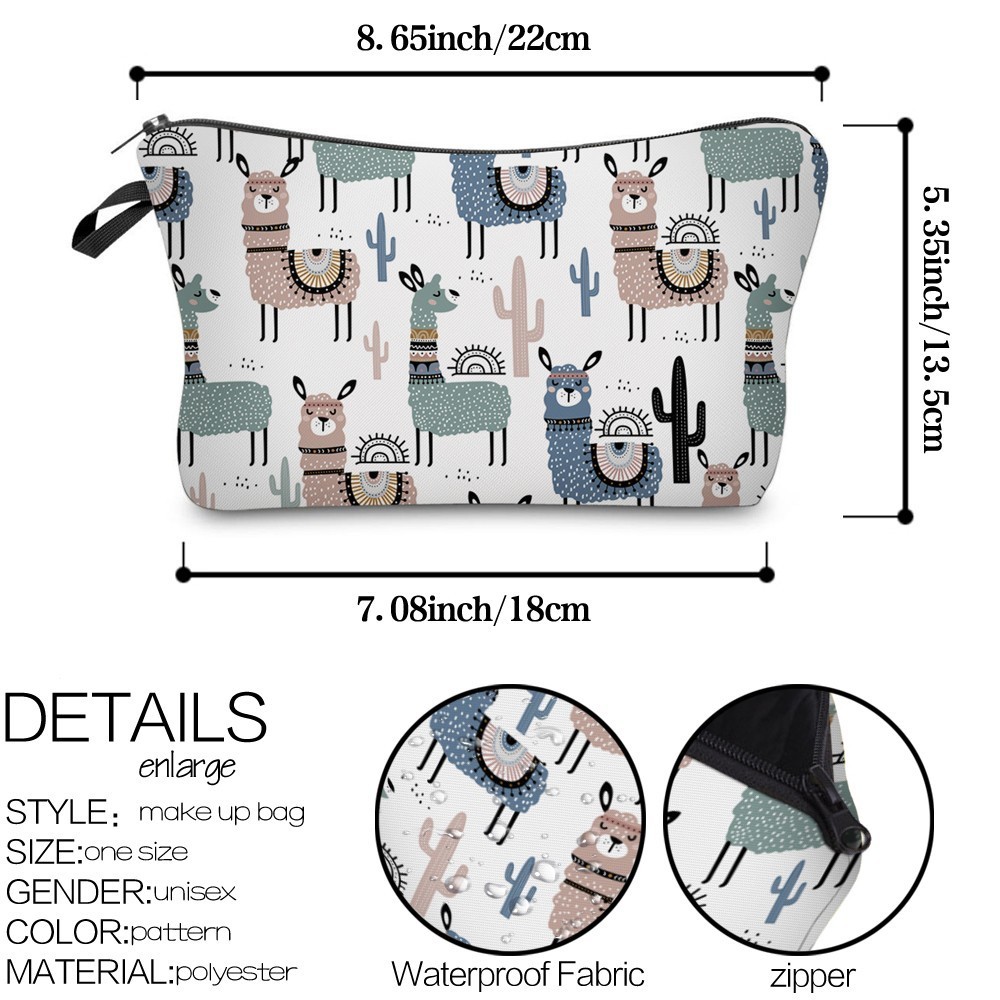 Deanfun Bunte Lamas Kosmetik Tasche Wasserdichte Kaktus machen-hoch Taschen Reise Veranstalter Kosmetik Pouchs 51444