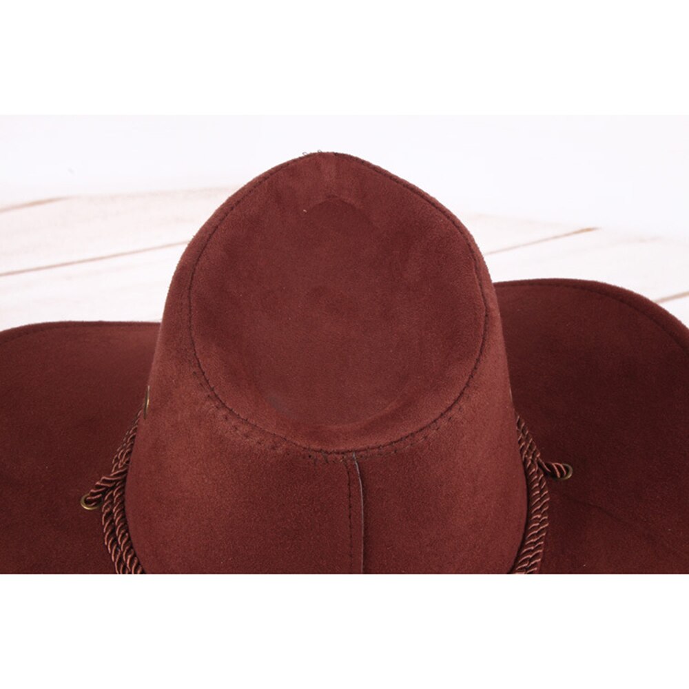 58cm imitatieleren western cowboyhoeden voor heren en dames, retro vintage rijpet, brede rand, unisex zomer zonnehoed, toeristische pet voor buiten.