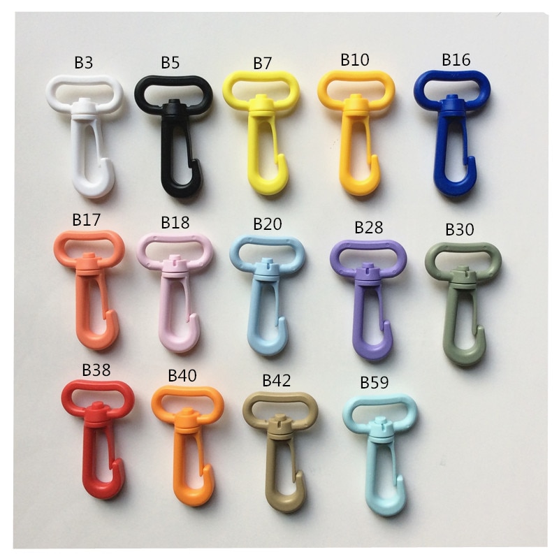 50pcs Plastic Swivel Snap Hooks For Bag Belts Straps Keychain Clasp Backpack Accessories Webbing 25mm