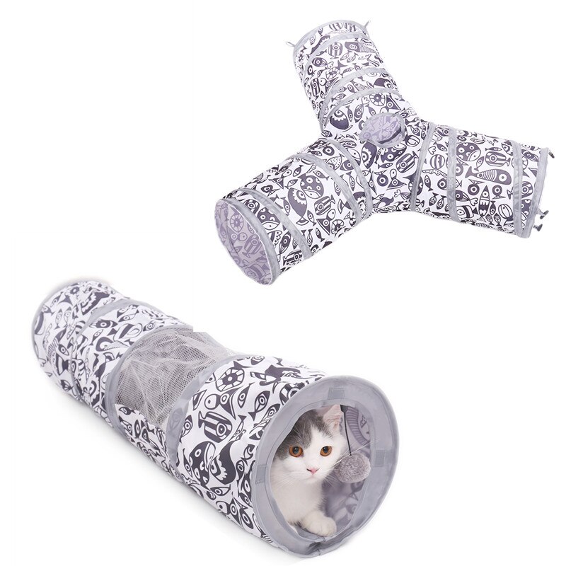 Kattelegetøj kattekat sammenklappelig tunnel spille rør kugle kattekat kat interaktivt legetøj kæledyrsforsyning