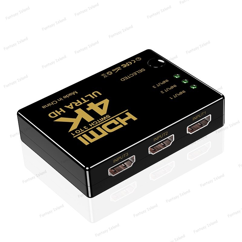 HW-4K301H HDMI switcher 3 in 1 out 4K * 2K rectangular HDMI switcher with remote control conversion KVM: Default Title