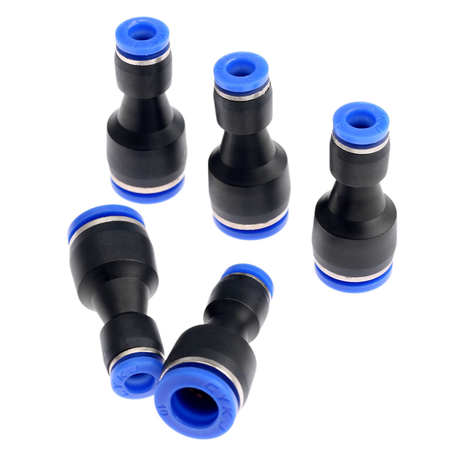 5Pcs 10mm Hole to 6mm Pneumatic Fittings Push In Straight Reducer Connectors For Air Water Hose Pneumatic Parts Quick Fitting