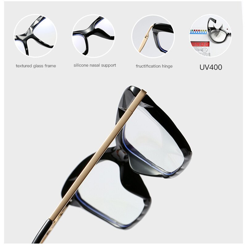 Blue Light Blocking Glasses Oversized Cat Eye Glasses Frame Crystal Woman Transparent Eyewears Clear Femme