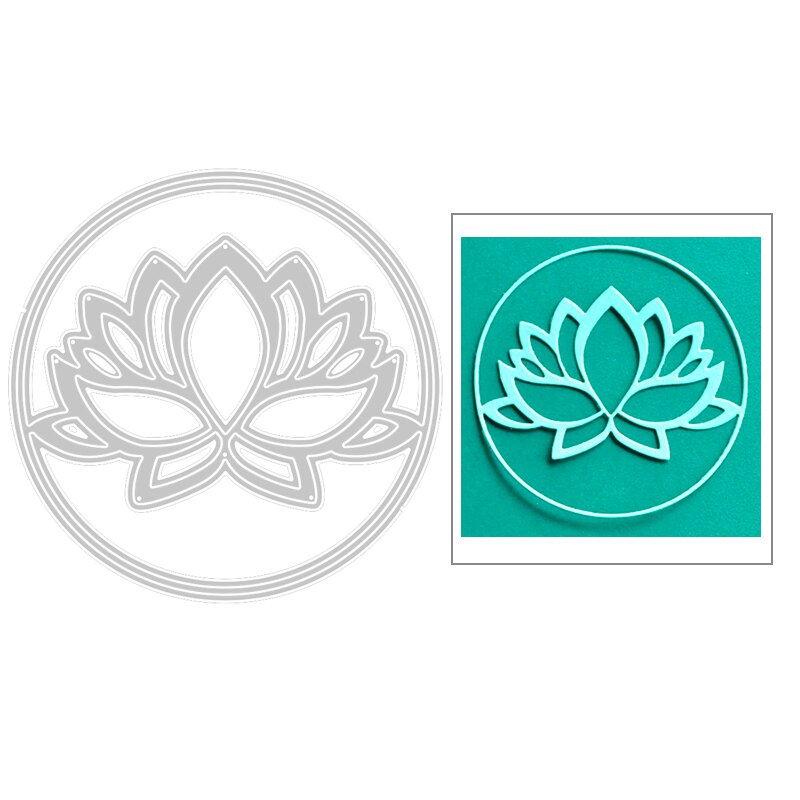 Round Frame Lotus Embossing Layering Metal Cutting Dies For DIY Layered Background Card Scrapbooking Making No Stamps: Dies 2