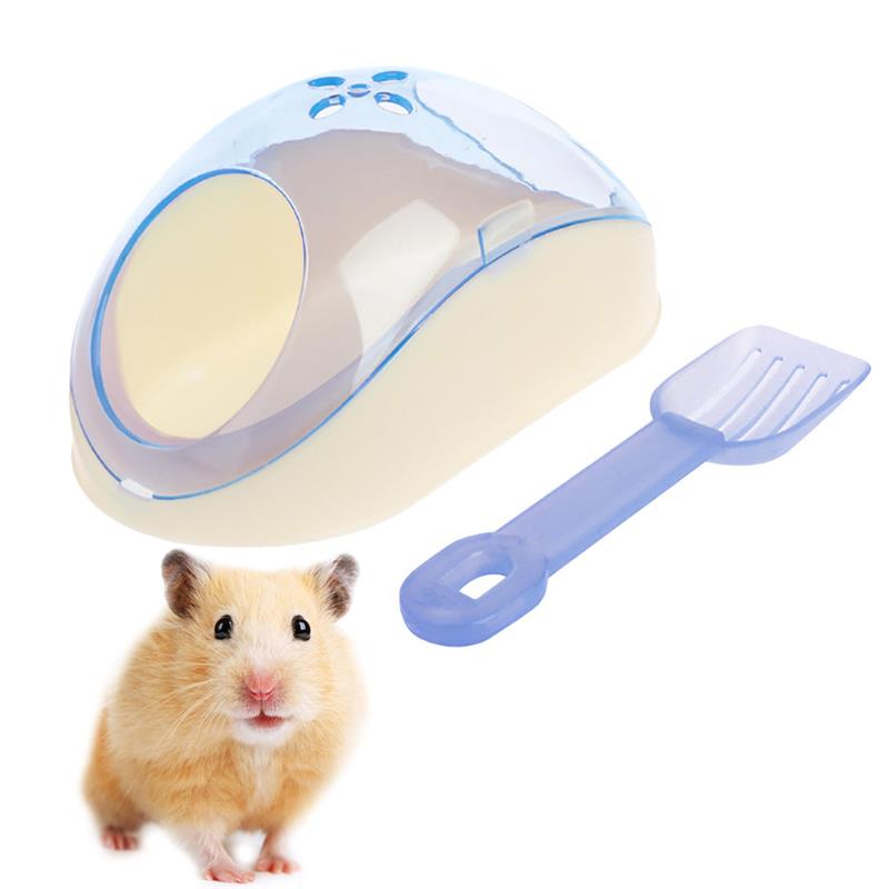 Caja de baño para hámster, contenedor de arena para baño de hámster con pala, inodoro para hámster, caja de baño para Chinchilla