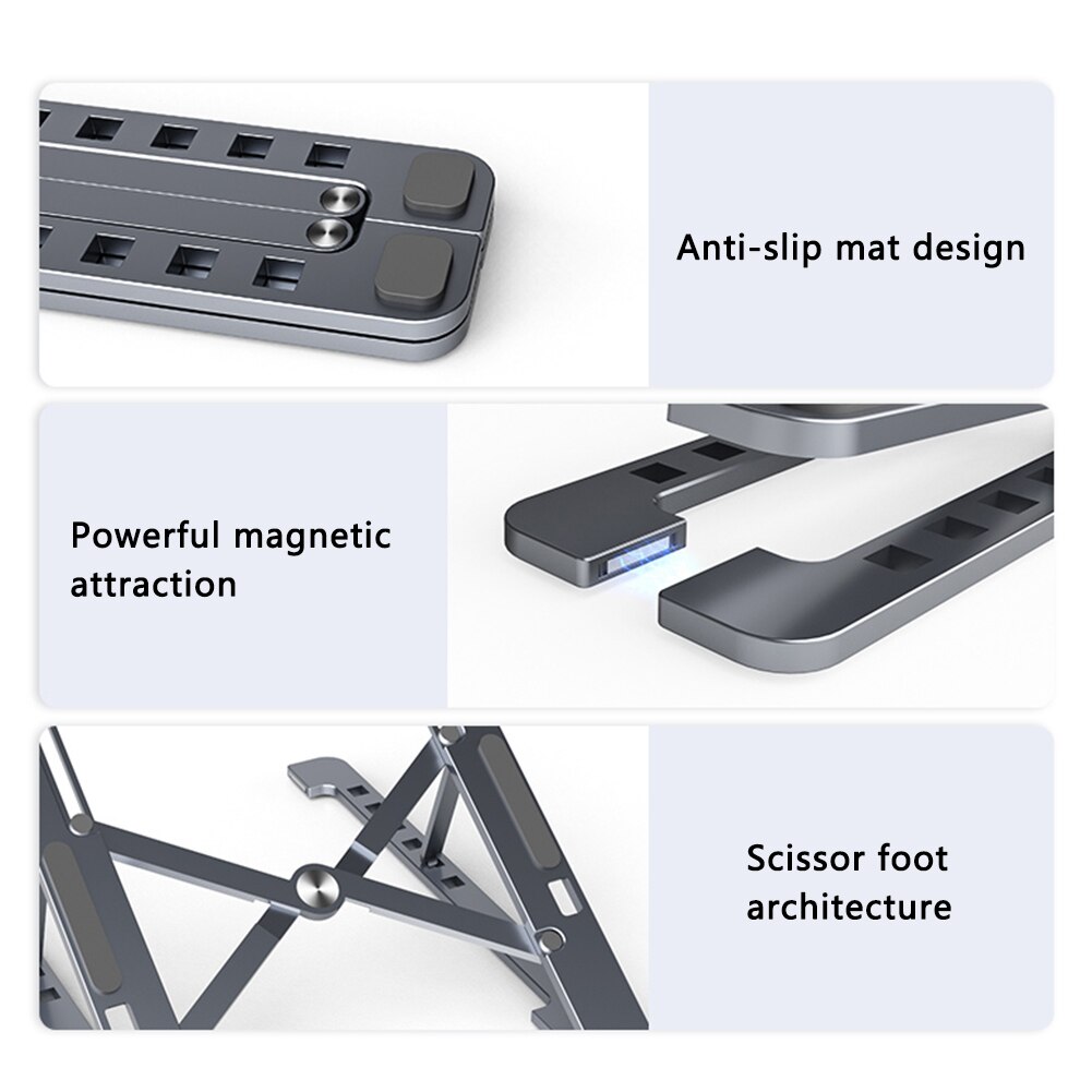 Bærbar bærbar stativ mobiltelefonstativ bokhylle justerbar stasjonær notisbokholderholder til 14-17.3 tommer pc bærbar pc