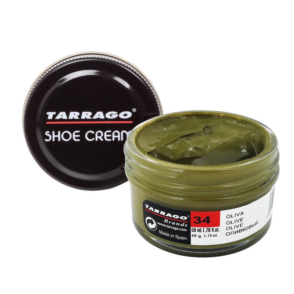 Tarrago Shoe Cream Tarro 50ml | Crema de Ceras para Zapatos | Apto para Cuero y Cuero Sintético Oliva (34)