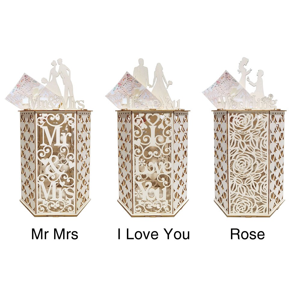 Birthday Anniversary Collection Mailbox DIY Baby Shower Wooden Hexagon Graduations Receptions Wedding Card Box Party Decor