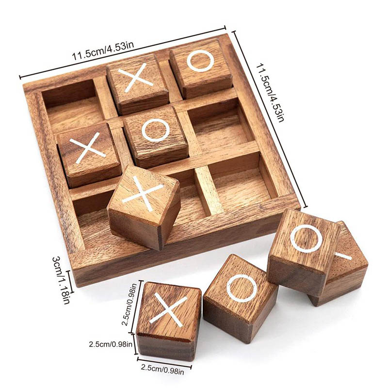 Tic Tac Toe Holz Xo Schach Brettspiel 3D Puzzle Brain Teaser Spaß Logik Herausforderungen Erwachsene Kinder Lernspiel zeug