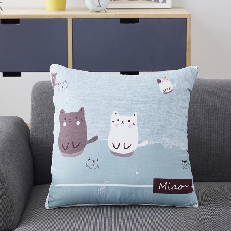 Cojín de viaje portátil 2 en 1, manta para siesta, colcha, almohada plegable cuadrada, sofá, cama, oficina, coche, decoración del hogar