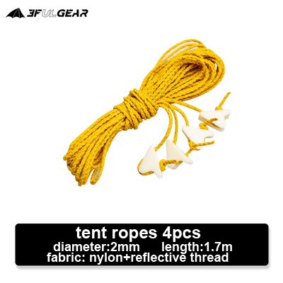 3F UL Gear – cordes réfléchissantes pour tente ou bâche, 4mm/2mm/1.5mm de diamètre, 2m/4m/20m