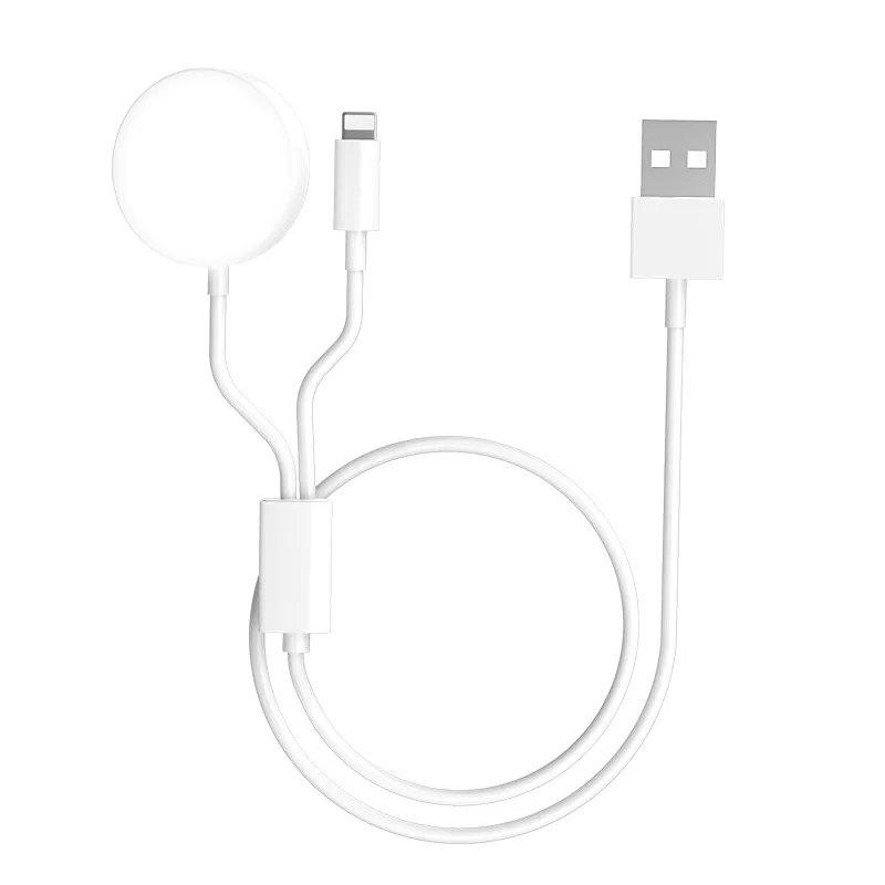 Cable de datos de carga Usb 4 en 2 para Iphone, cargador de reloj, Iphone, Cable magnético Iwatch tipo C, Cable de carga rápida de: Castaño