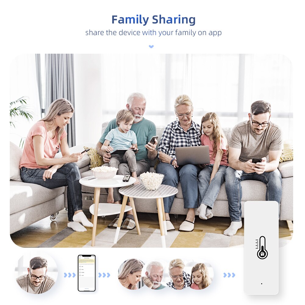 Tuya Smart Wifi / ZigBee Temperature And Humidity Sensor Indoor Hygrometer Controller Monitoring Work With Alexa Google Home