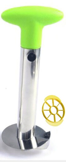 Stainless Steel Pineapple Corer Slicer Spiral Cutter Fruit Corer Peeler Stem Remover Blades for Easy Coring Kitchen Tools: green-slicer