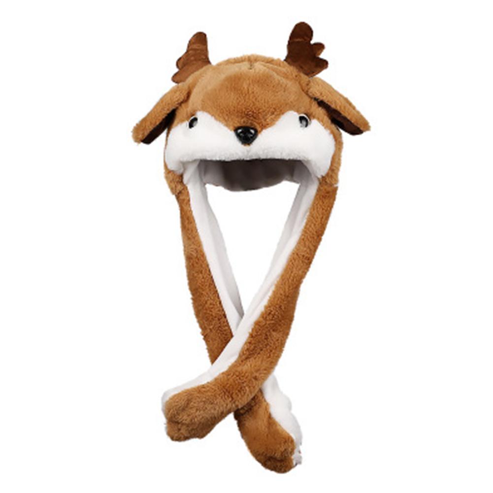 Cute Cartoon Pinch Ears Moveable Airbag Cap Warm Hat Santa Claus Elk for Christmas Decorative Props: elk
