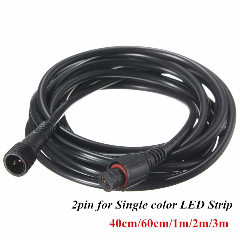 40 cm/60 cm/100 cm/200 cm/300 cm 2pin LED Strip Licht Verlengkabel Netsnoer Connector Mannelijke Vrouwelijke Waterdichte IP67