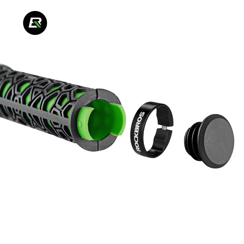 ROCKBROS-empuñaduras de manillar para bicicleta de montaña, ultraligeras y a prueba de golpes, con bloqueo de puños de goma para bicicletas BMX