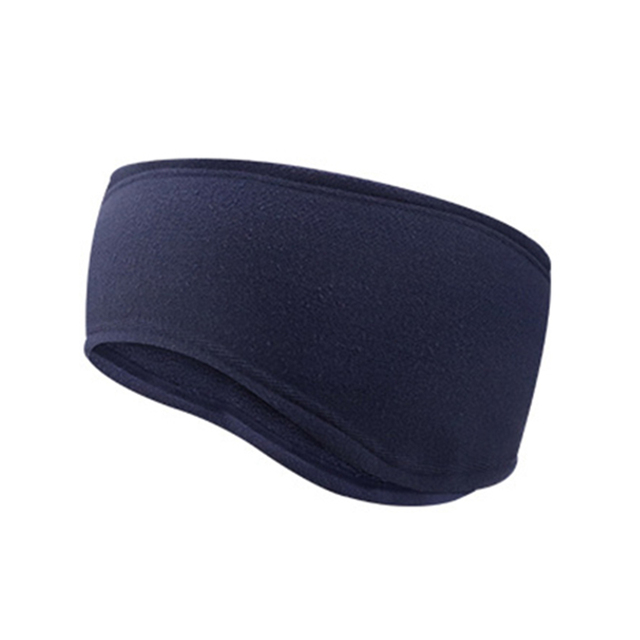 1pcs Soft Polar Fleece Running Headband Winter Warmer Ear Muff Ski Windproof Ear Protection Unisex Soft Hair Bandage For Men: Navy