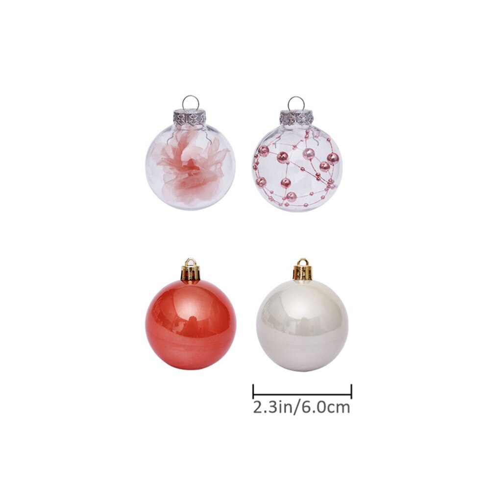 30 stuks kerstboomhangers transparant hangend balornament diverse kleuren