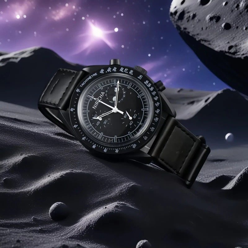 Men's popular watch, Moon Joint Space Moon Mission six hand chronograph watch, quartz women's watch, couple's watch