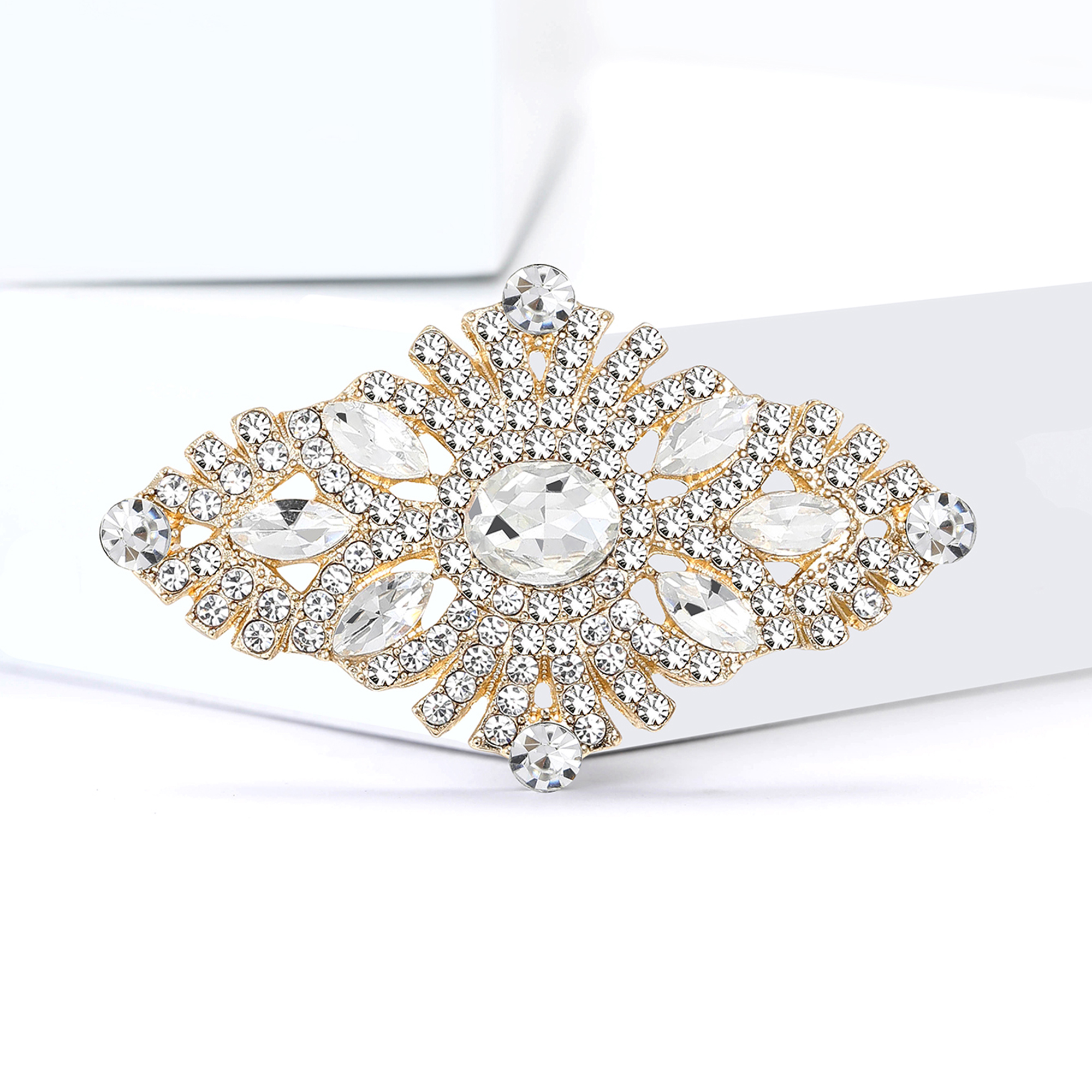 Bryllup brudekjole rhinestone blomsterbrosjer til kvinner blomsternåler kontor fest venn smykker tilbehør: Blå sinkbelagt