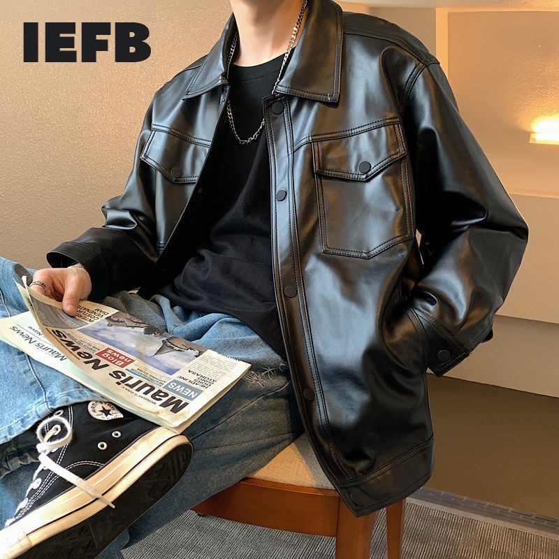 IEFB veste en Faux cuir souple pour homme, vêtem... Grandado