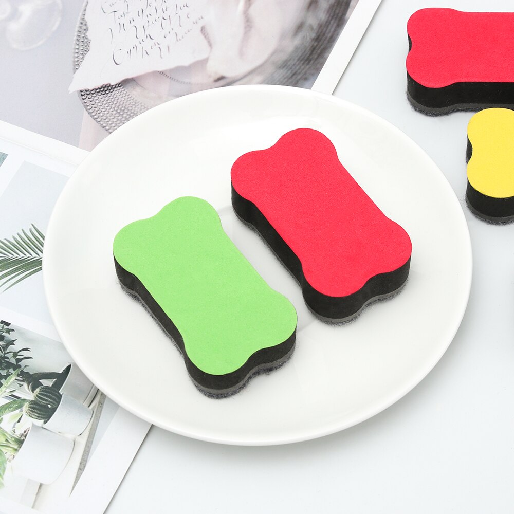 Cartoon Color Bone Blackboard Eraser Magnetic White Board Erasers School Office Supplies Whiteboard Marker Cleaner