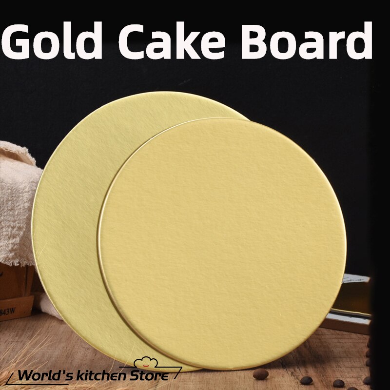 5 stk runde kageplader sæt cakeboard base engangspapir cupcake dessertbakke 6/8/10 tommer kage guldkort pakning