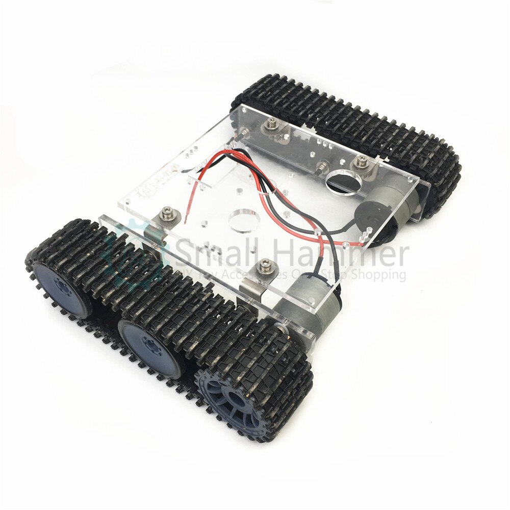 Akryl tank robot chassis  dc9-12v bælte køretøj gør det selv arduino sæt