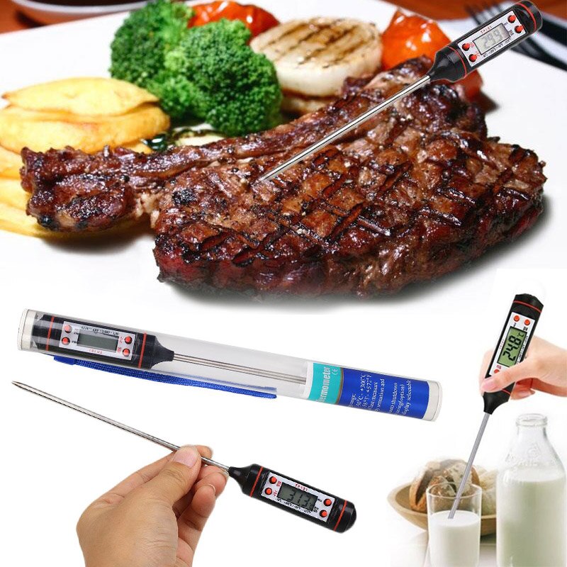 Digitale Voedsel Thermometer Probe Temperatuur Keuken Koken BBQ Vlees Turkije V